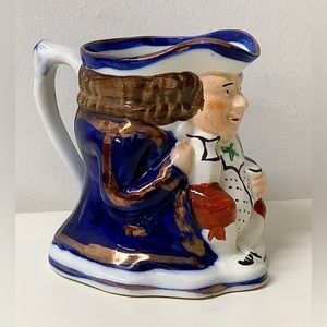 19th Century Antique Allertons Est. 1831 Gaudy Staffordshire Toby Mug Jug